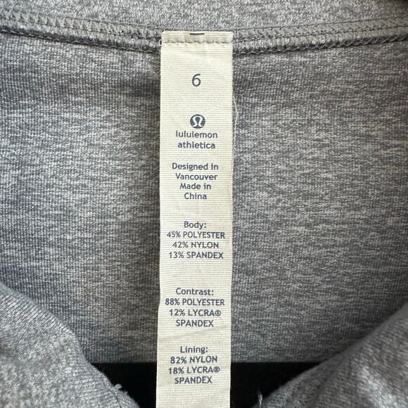 Lululemon In Stride Jacket Gray Floral Full Zip Size 6 Logo Athletic Workout - Picture 8 of 8